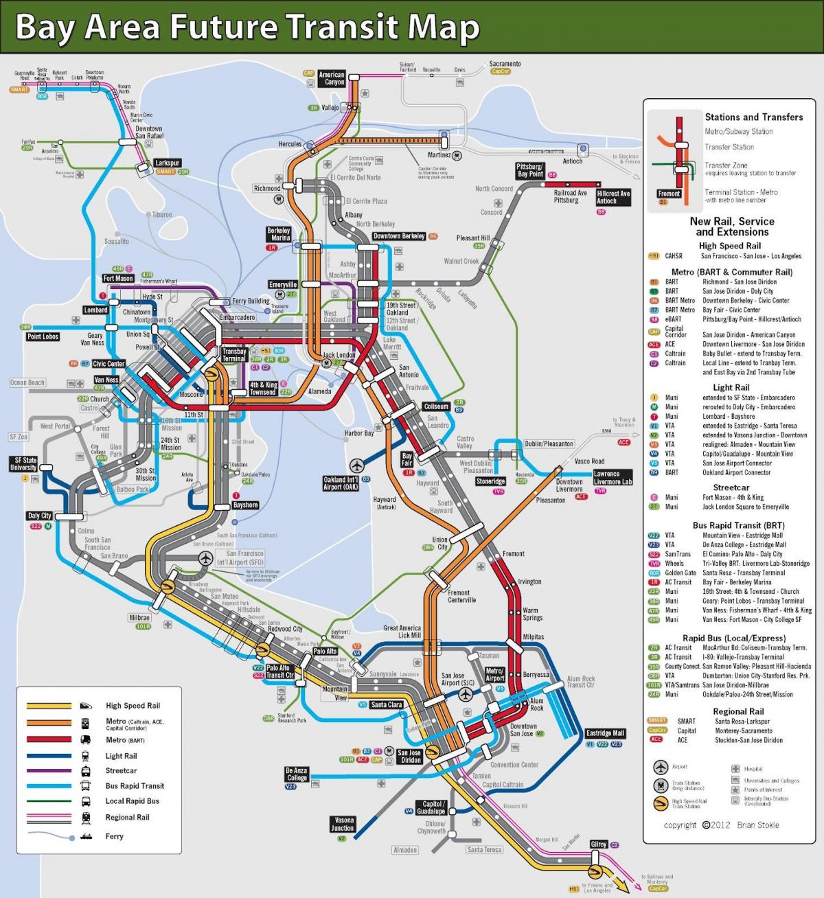 San Francisco joukkoliikenne kartta