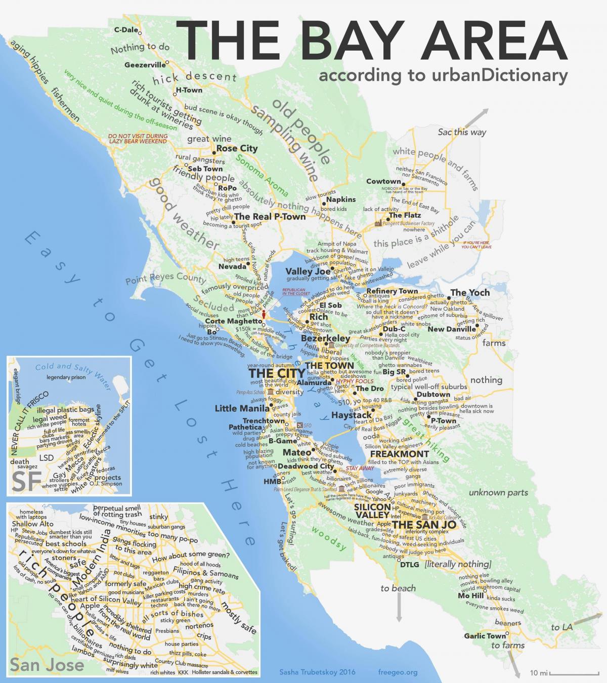 San Francisco bay area, california kartta