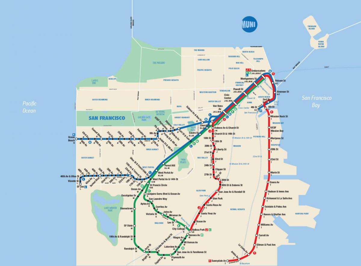 Kartta San Francisco muni app