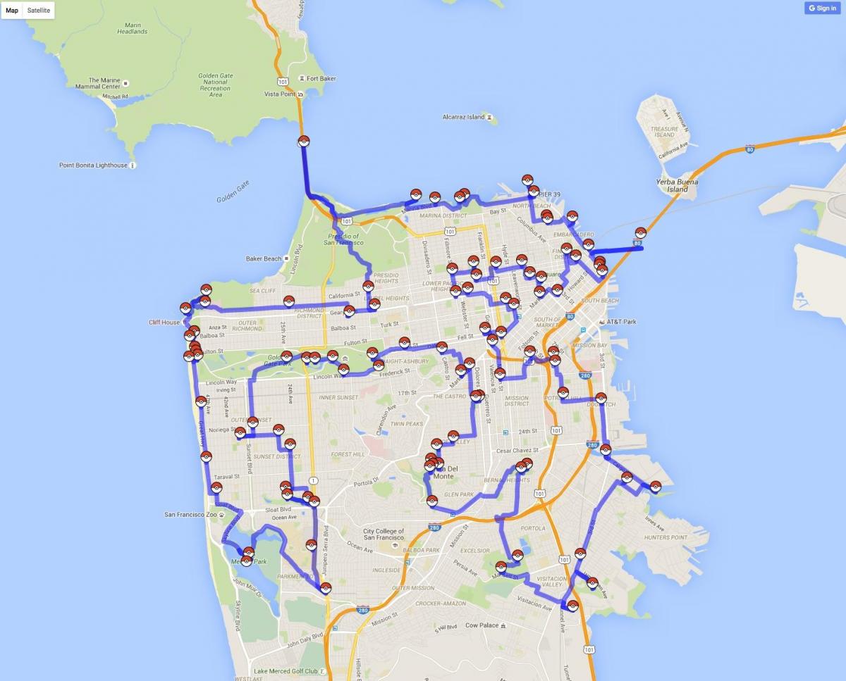 Kartta San Francisco pokemon