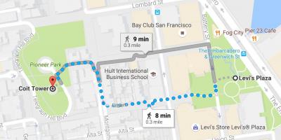 Kartta San Francisco self guided walking tour