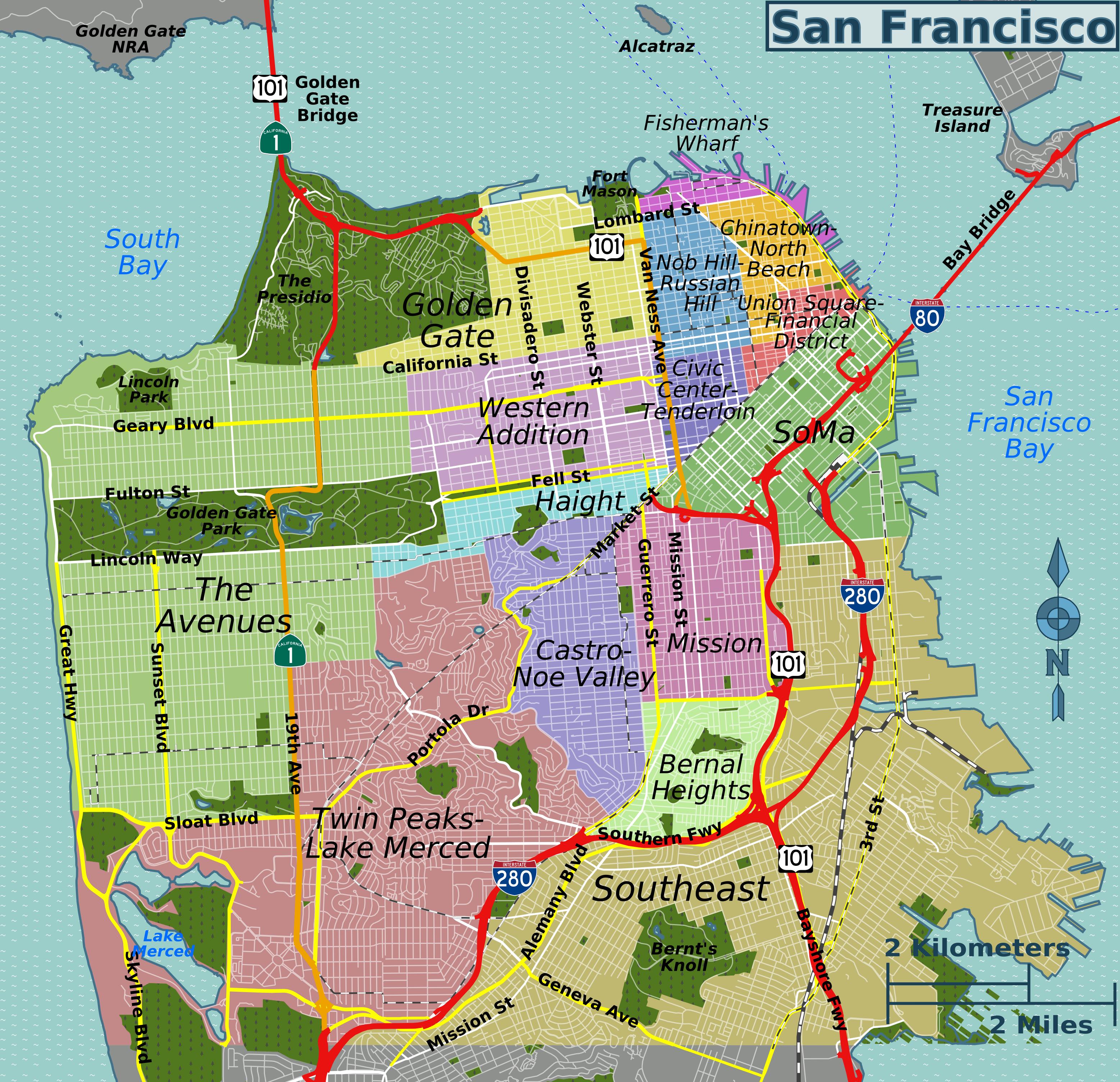 näytä kartta San Francisco street map   Street kartta San Francisco, kalifornia 