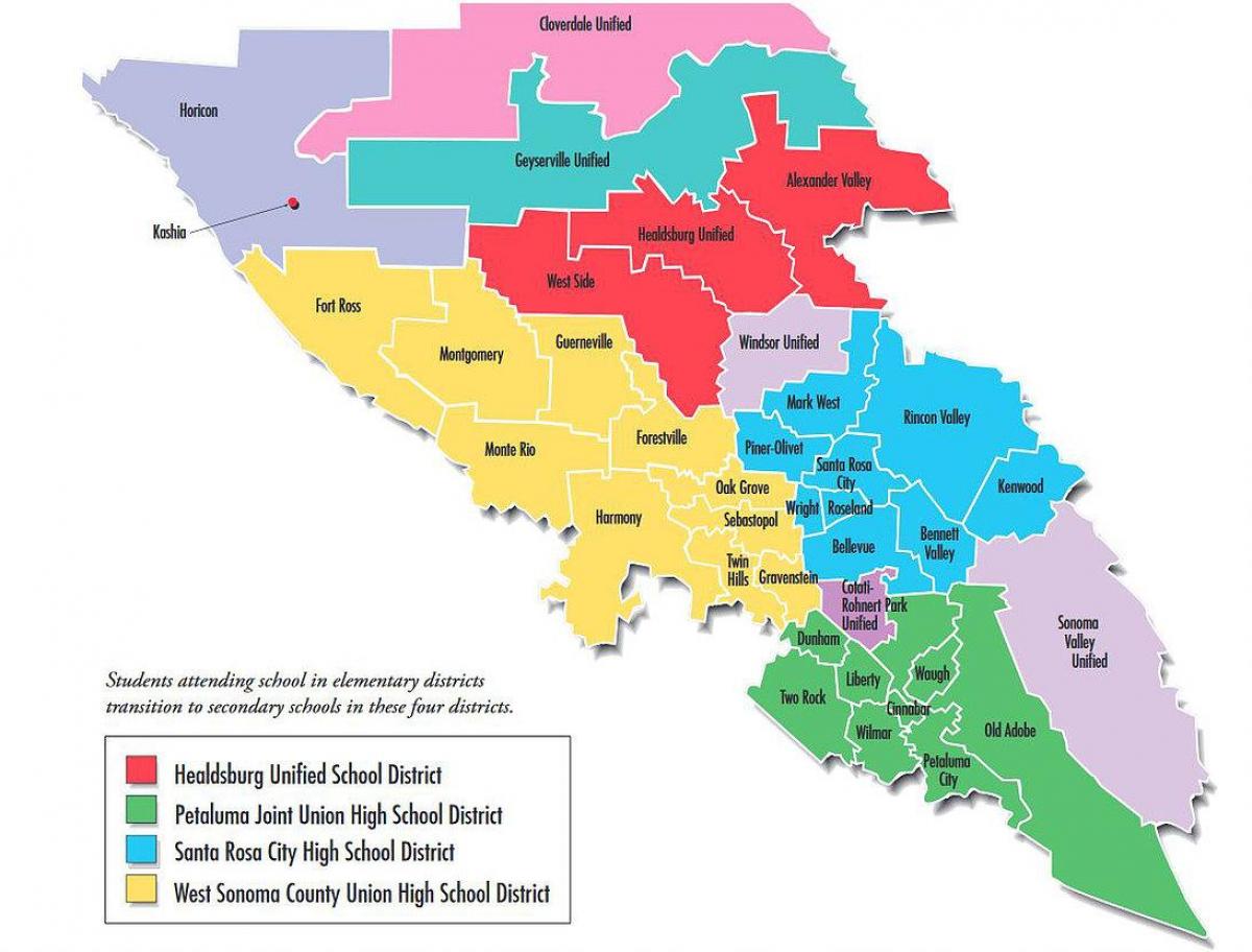 San Francisco koulupiirin kartta