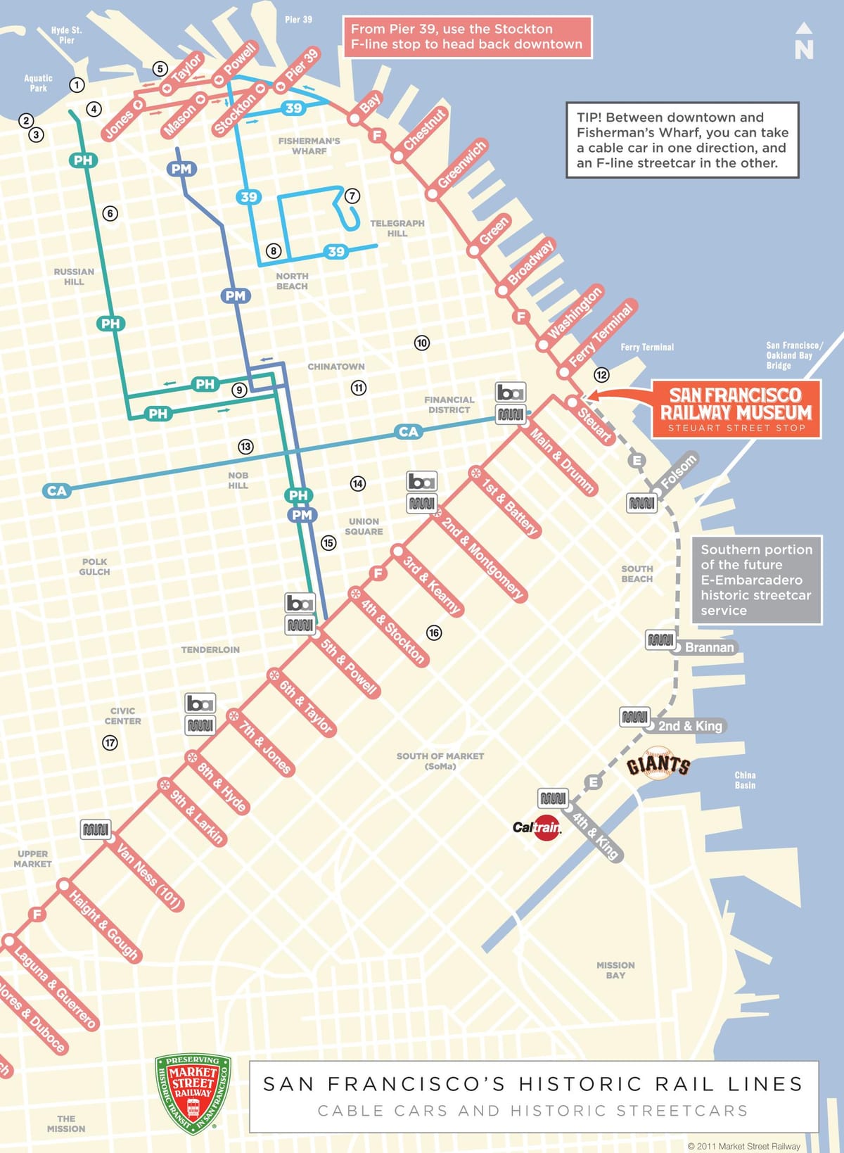 Kartta köysirata reitillä San Francisco ca