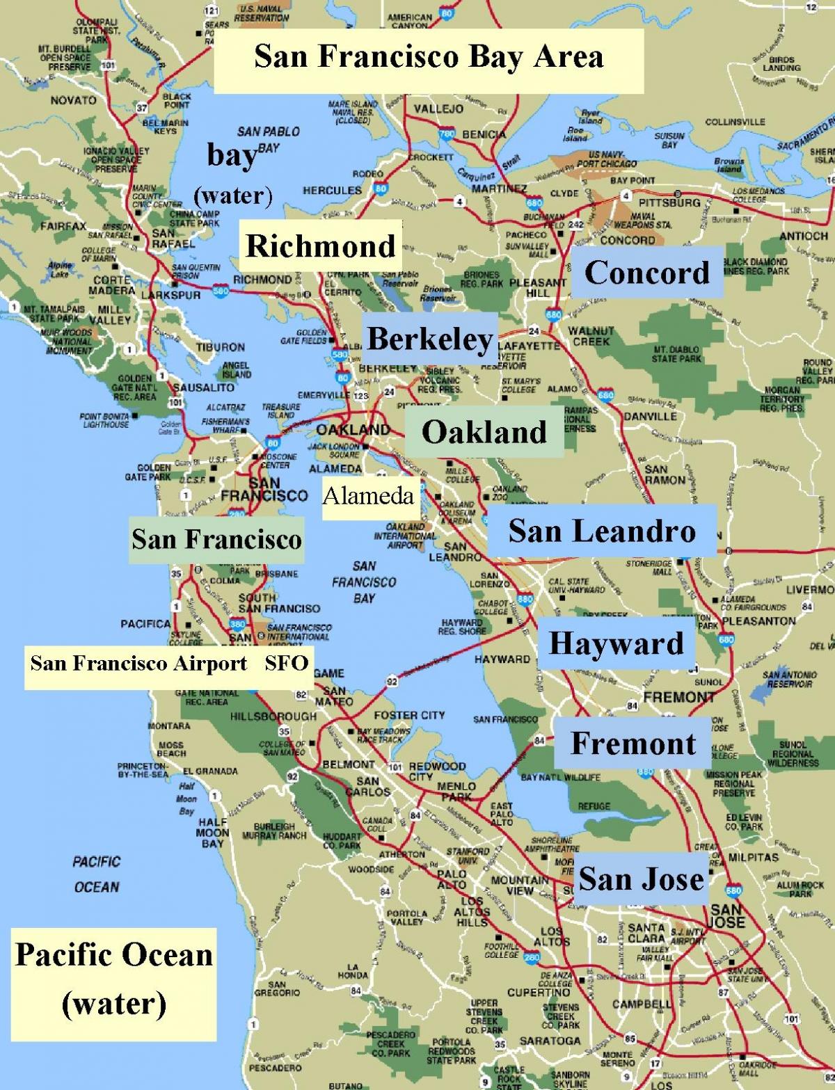 kartta San Franciscossa kaliforniassa