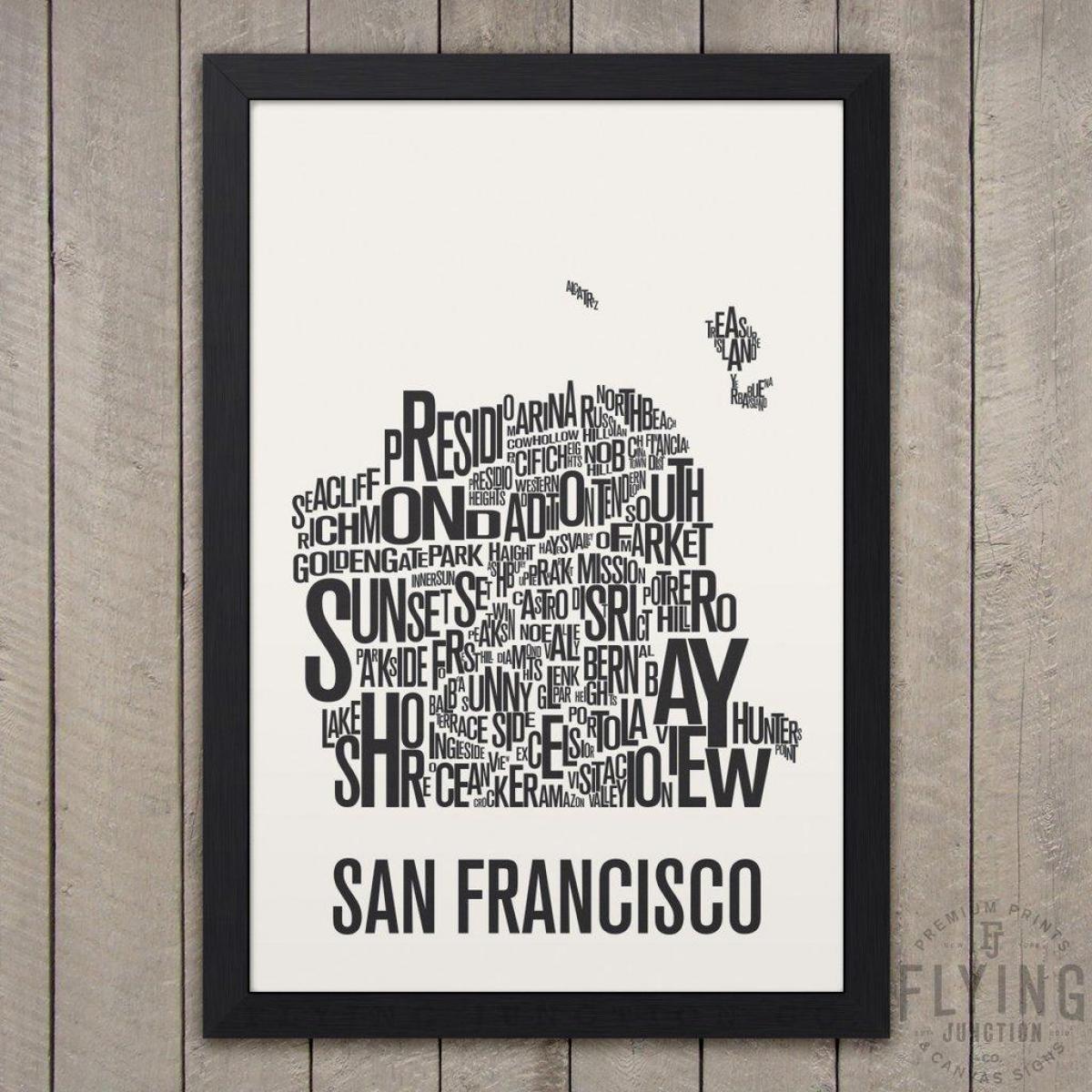 San Francisco typografia kartta