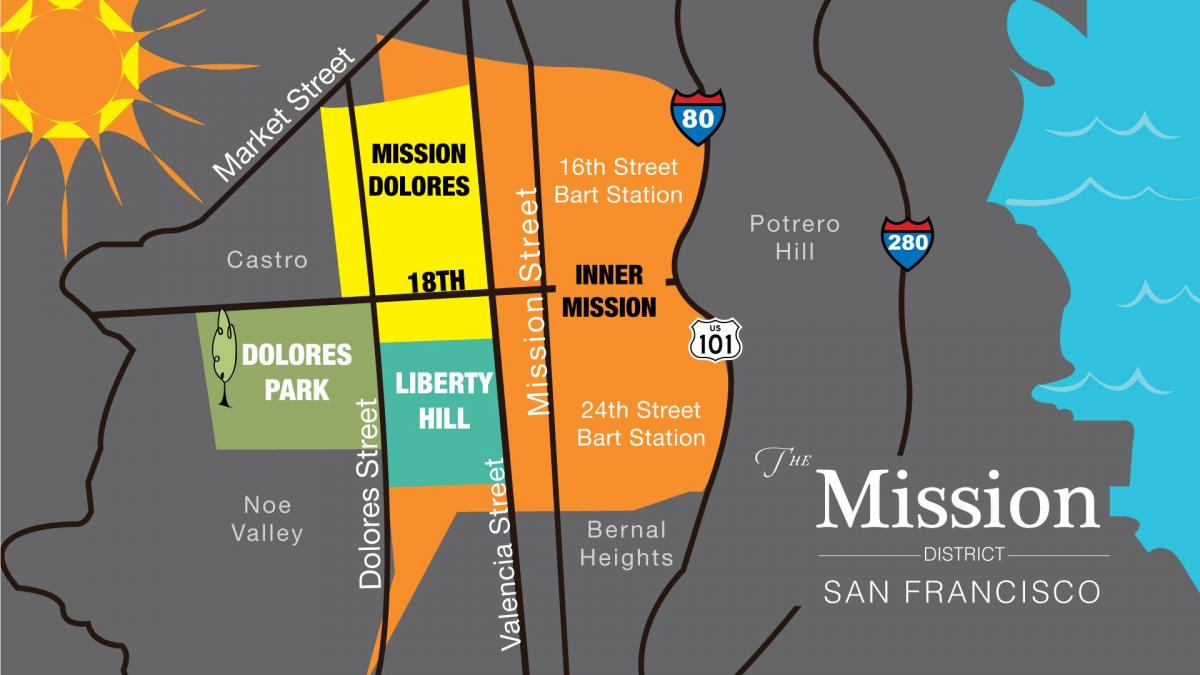Kartta San Franciscon mission district