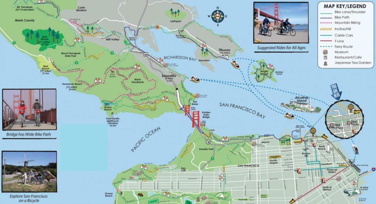 Kartta San Francisco bike tour