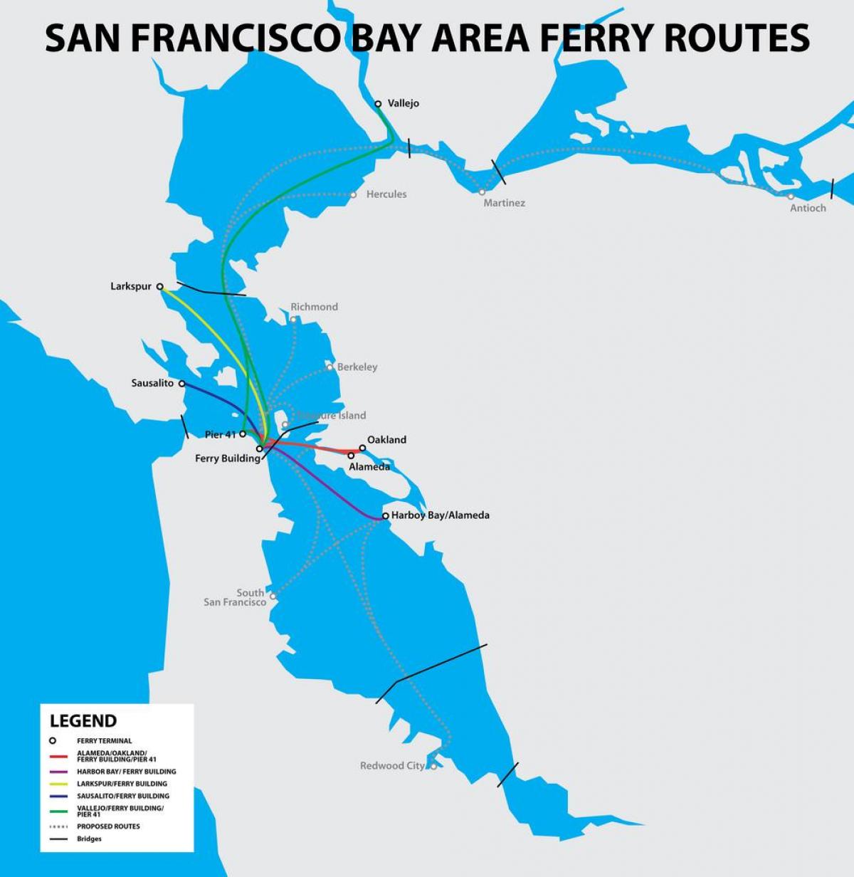 San Francisco bay ferry kartta