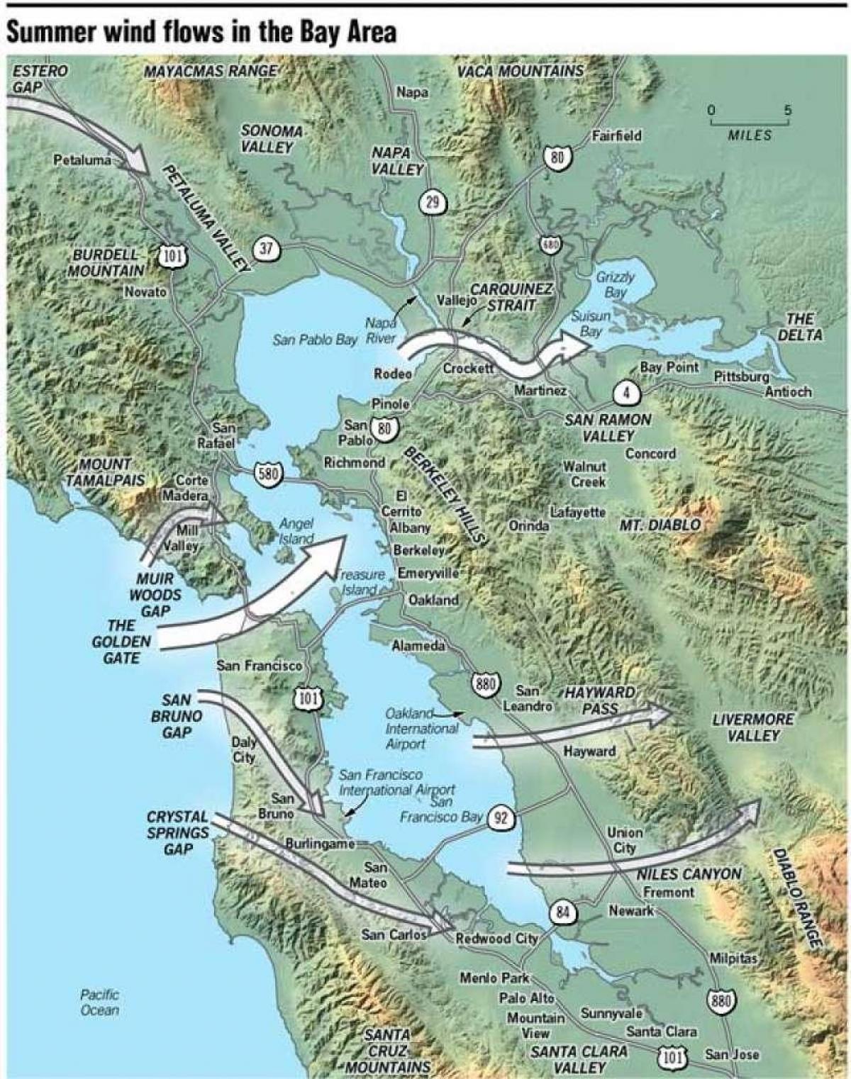 Kartta San Francisco mikroilmasto