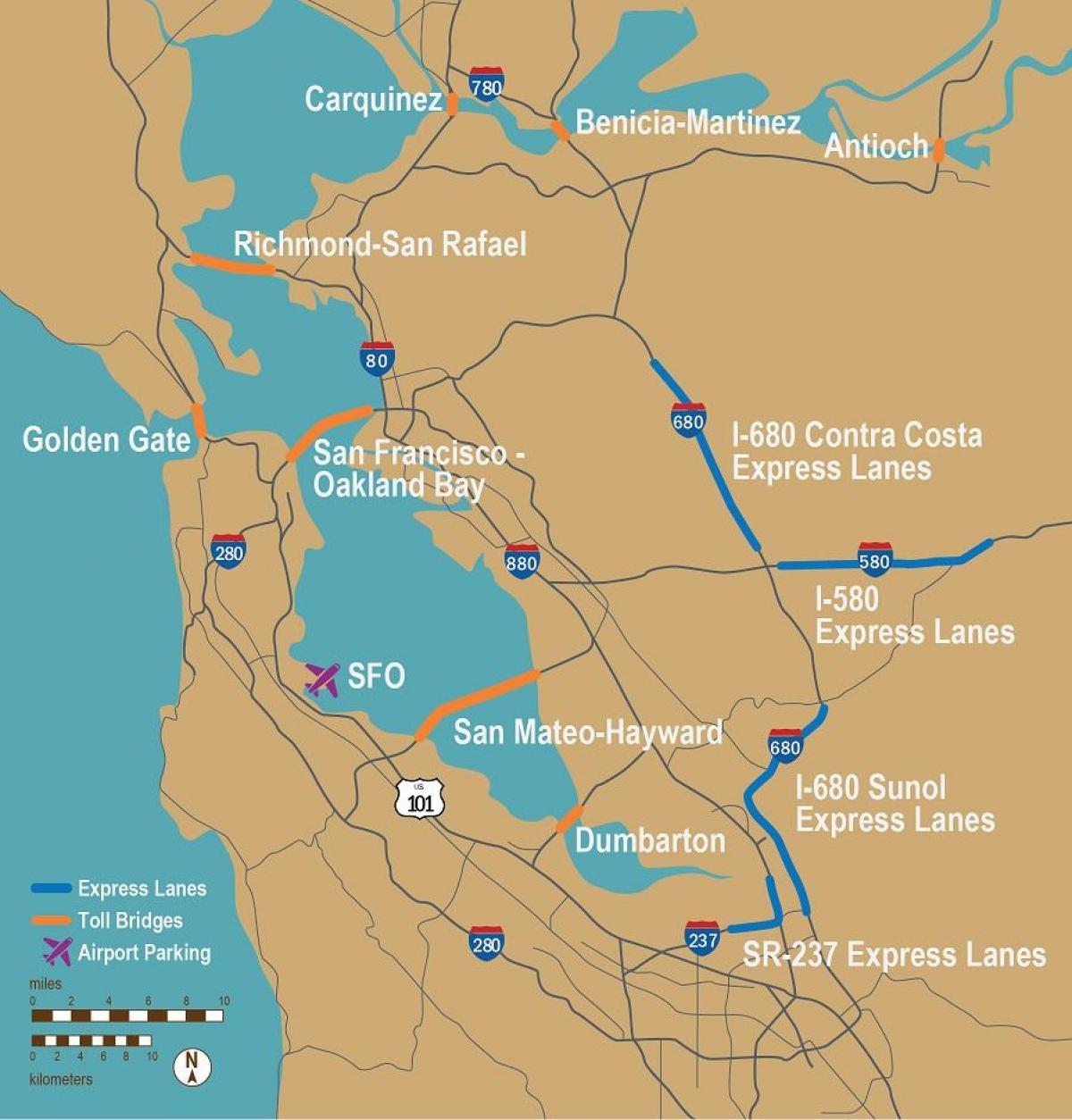 tietullit San Francisco kartta