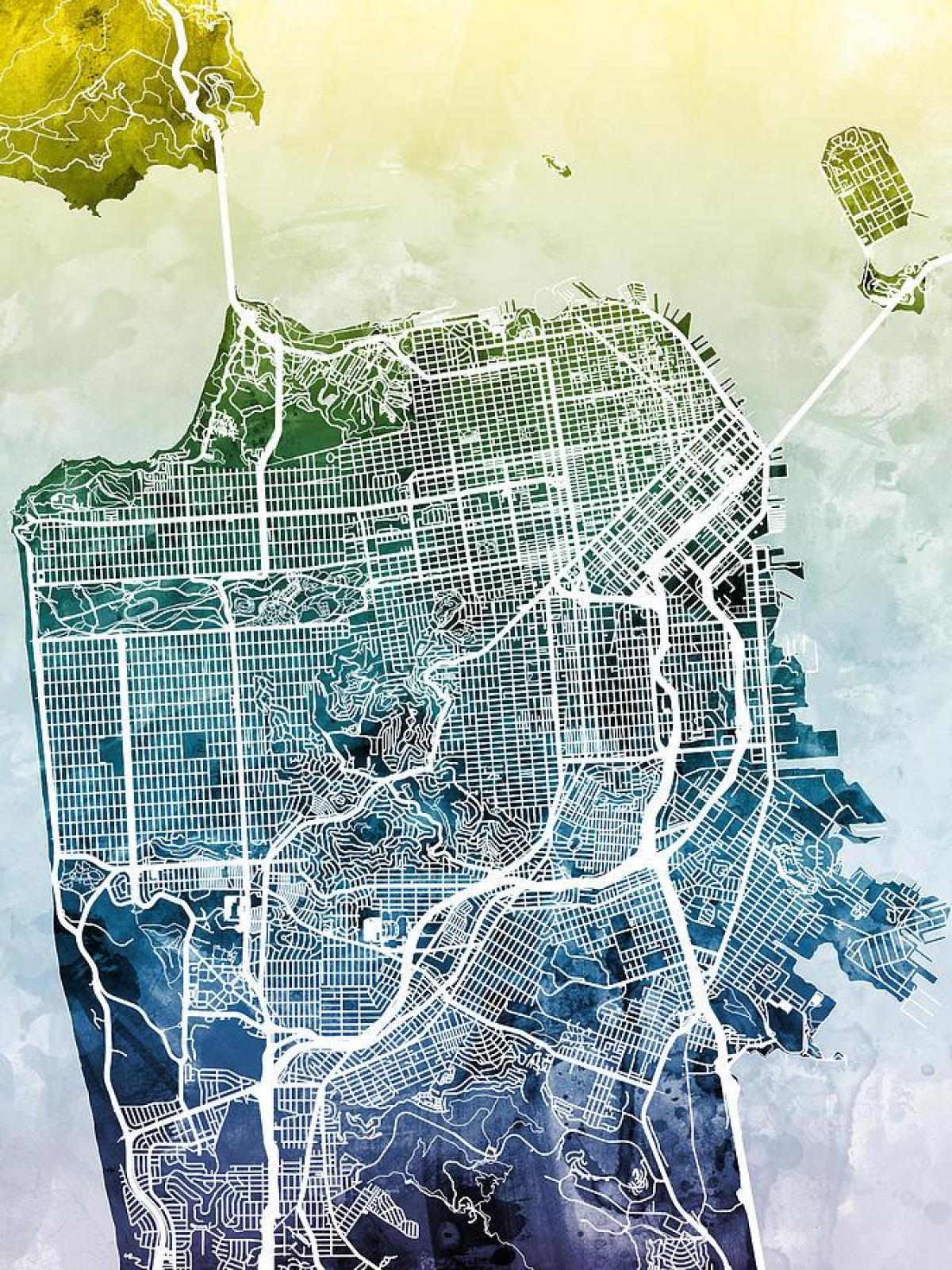 Kartta San Francisco city art