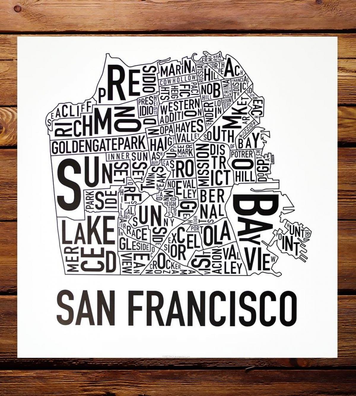 Kartta San Franciscon naapurustossa art