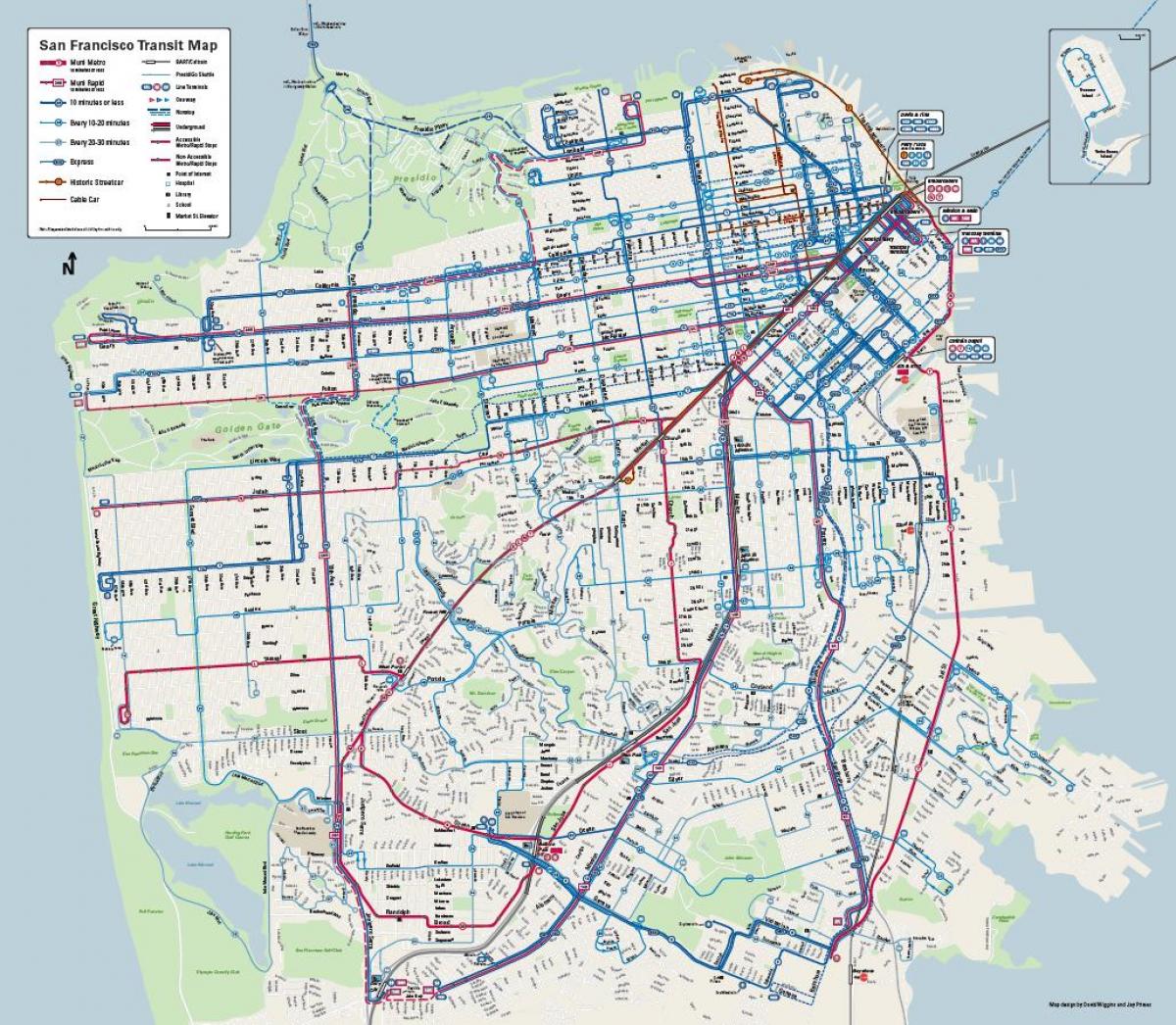 San Francisco linja-järjestelmän kartta