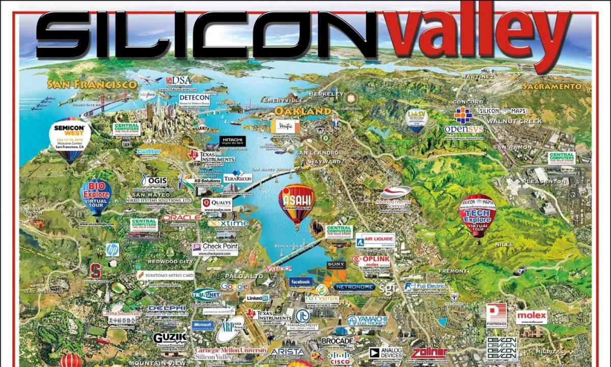 silicon valley-alueen kartta