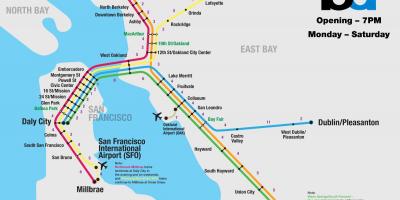 Bart järjestelmä San Francisco kartta