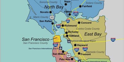 Kartta south San Francisco bay area
