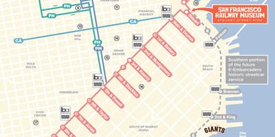 Kartta köysirata reitillä San Francisco ca