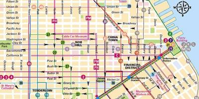Köysirata linjat San Francisco kartta