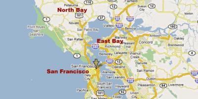 Pohjois-kalifornian bay area kartta