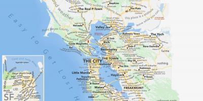 San Francisco bay area, california kartta