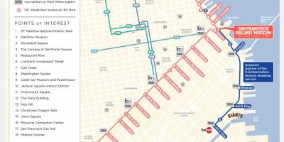 San Francisco cable car aikataulu kartta
