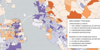 Kartta San Francisco gentrifikaatiota