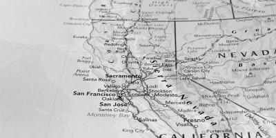 Musta ja valkoinen kartta San Francisco