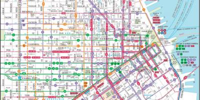 San Francisco julkisen liikenteen kartta