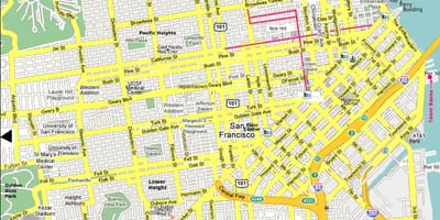 San Francisco nähtävyydet kartta