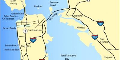 Kartta San Francisco rannat