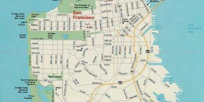Kartta San Franciscon tärkeimmille nähtävyyksille