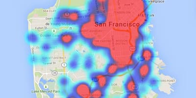 Lämpö kartta San Francisco