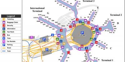 SFO: n kansainvälinen lentoasema kartta