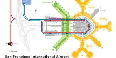 San Francisco airport vuokra-auto kartta