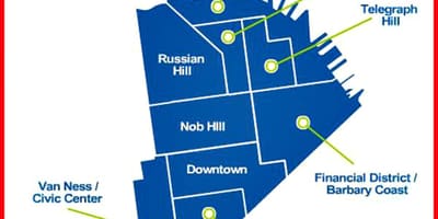 Sisäfilee alueella San Franciscon kartta